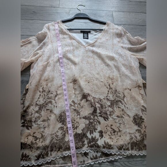Apostrophe Boho Peasant Floral Cream Top Size 16/18 - Picture 4 of 9
